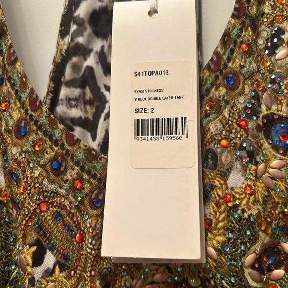 Camilla Multicolor Embellished Tank Top - Picture 6 of 11